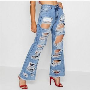 Distressed Flare Jeans